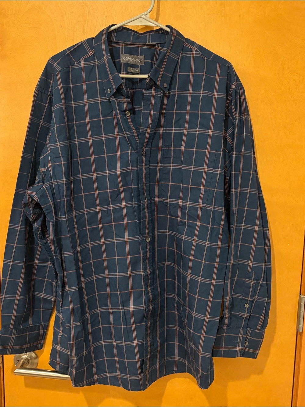 Covington Men’s Navy Plaid Button-Down Shirt XL